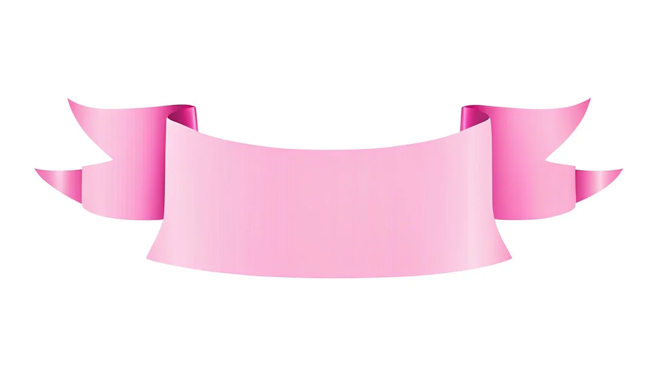 pink ribbon graphic element, add canvas texture and lighting