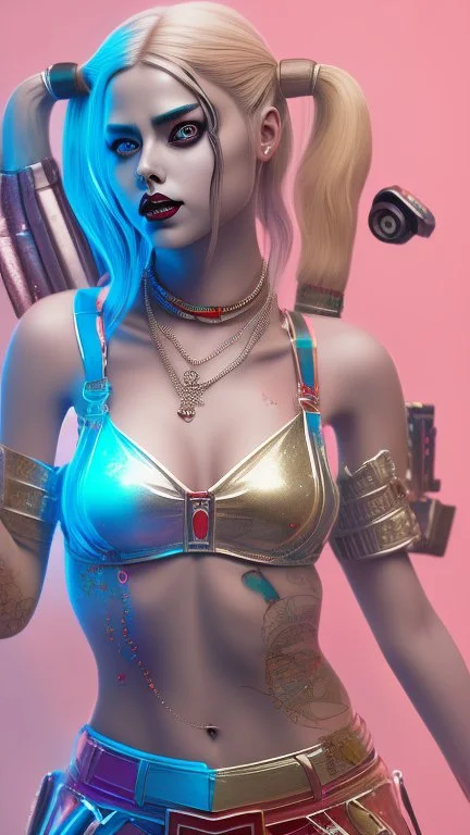 Harley Quinn, high delicate defined details, beautiful, atmospheric, matte, 3 d 8 k octane rendered, sharp focus, illustration, high detail, ultra realistic, highly saturated colors