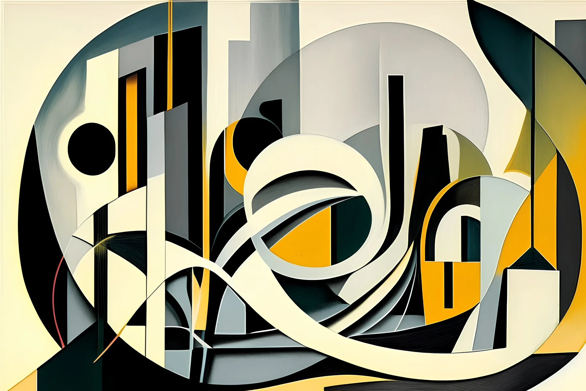 abstract cityscape in the style of Barbara Hepworth