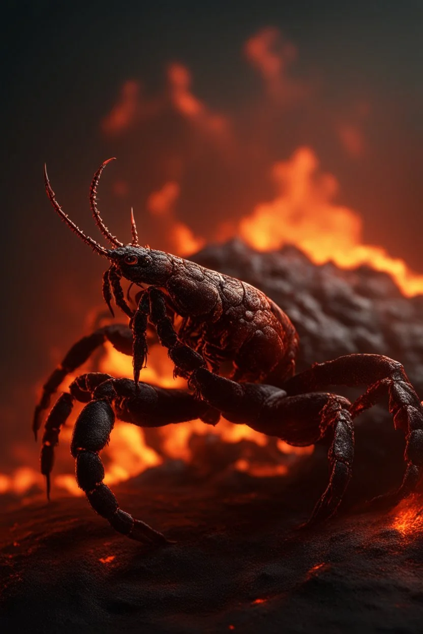 A Hyper-Realistic ,Demonic scorpion in hell , molten lava,4 hyperrealism, intricate and ultra-realistic details, cinematic dramatic light, cinematic film,Otherworldly dramatic stormy sky a, Realistic Elements, Captured In Infinite Ultra-High-Definition Image Quality And Rendering, Hyperrealism, real world, in real life, realism, HD Quality, 8k resolution, , real photo