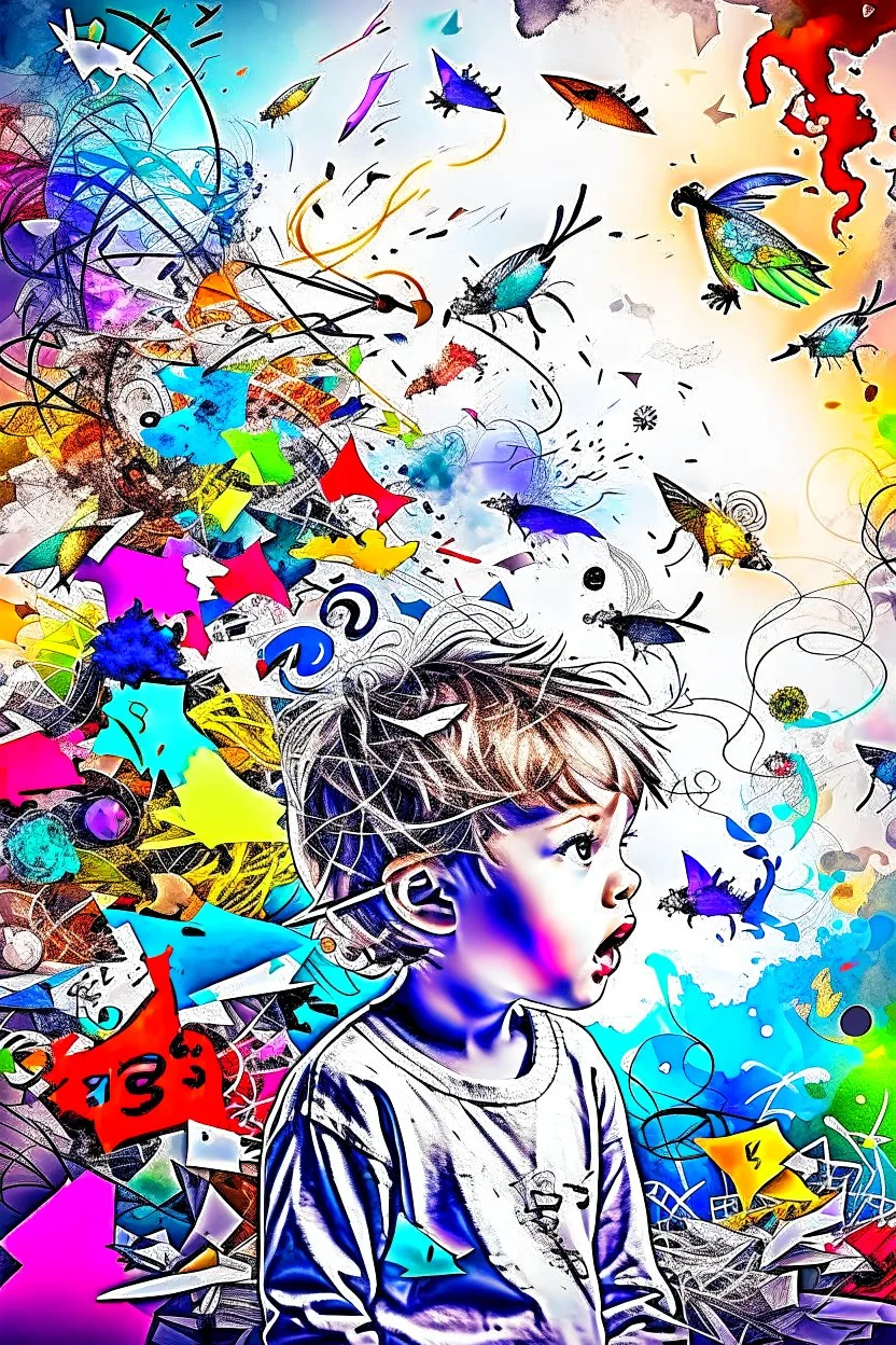 Abstract image of a child's innocence destroyed, dreams are list