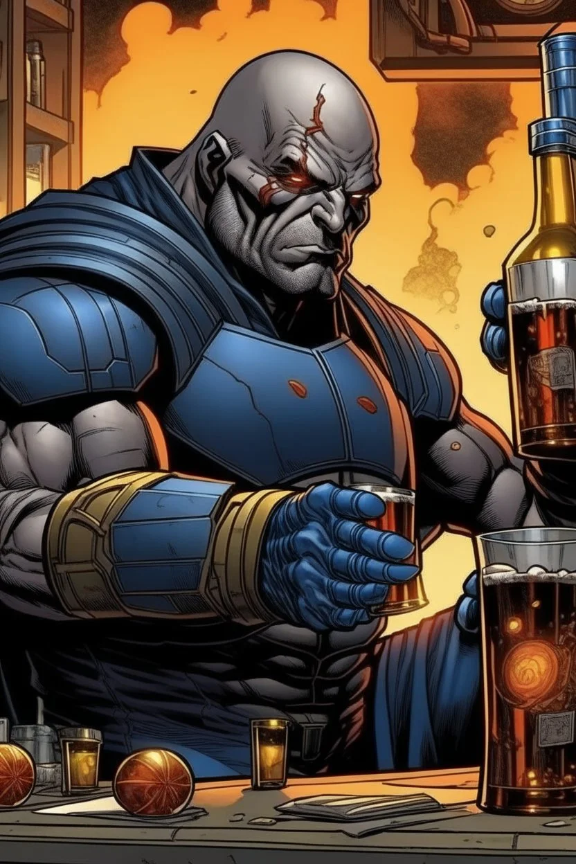 Darkseid drinking whiskey