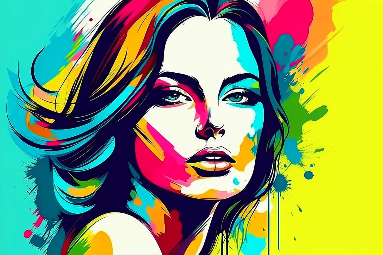 modern abstract woman painting vector