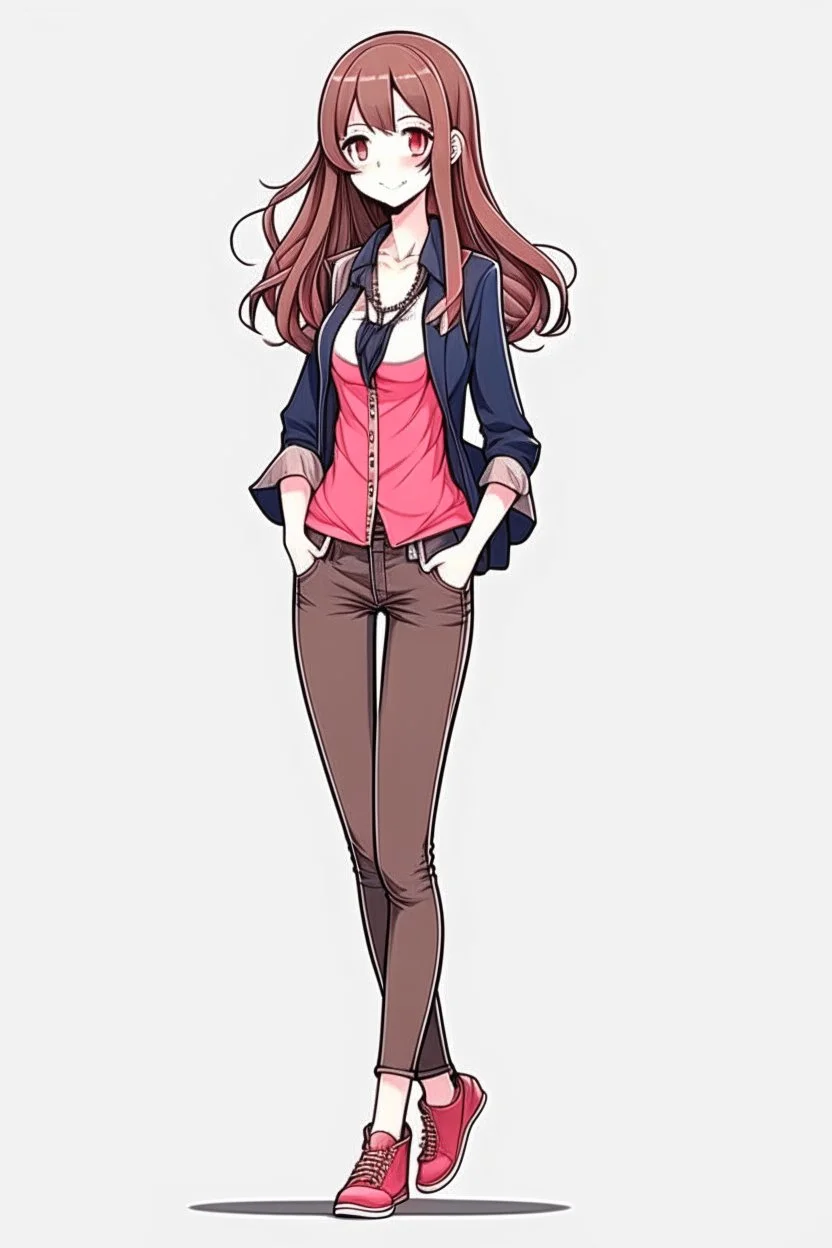 Anime woman, attractive full body