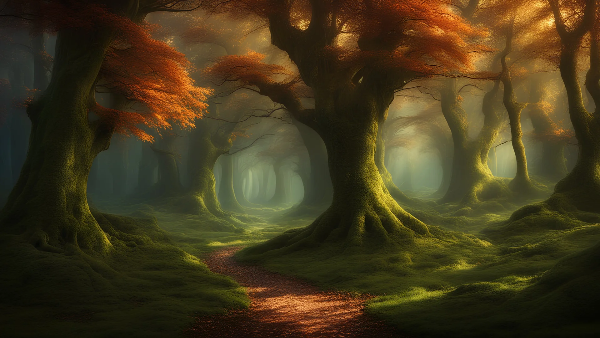 captivating forest scene. magical themed