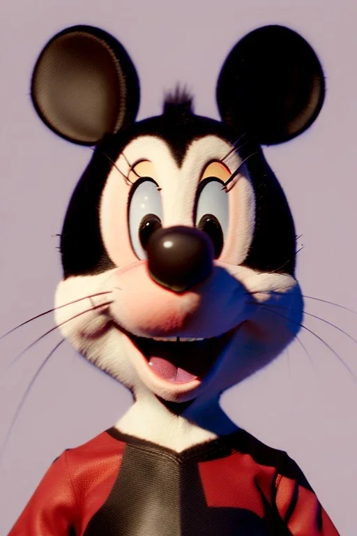 Mikey Mouse head 3d ultra realistic.