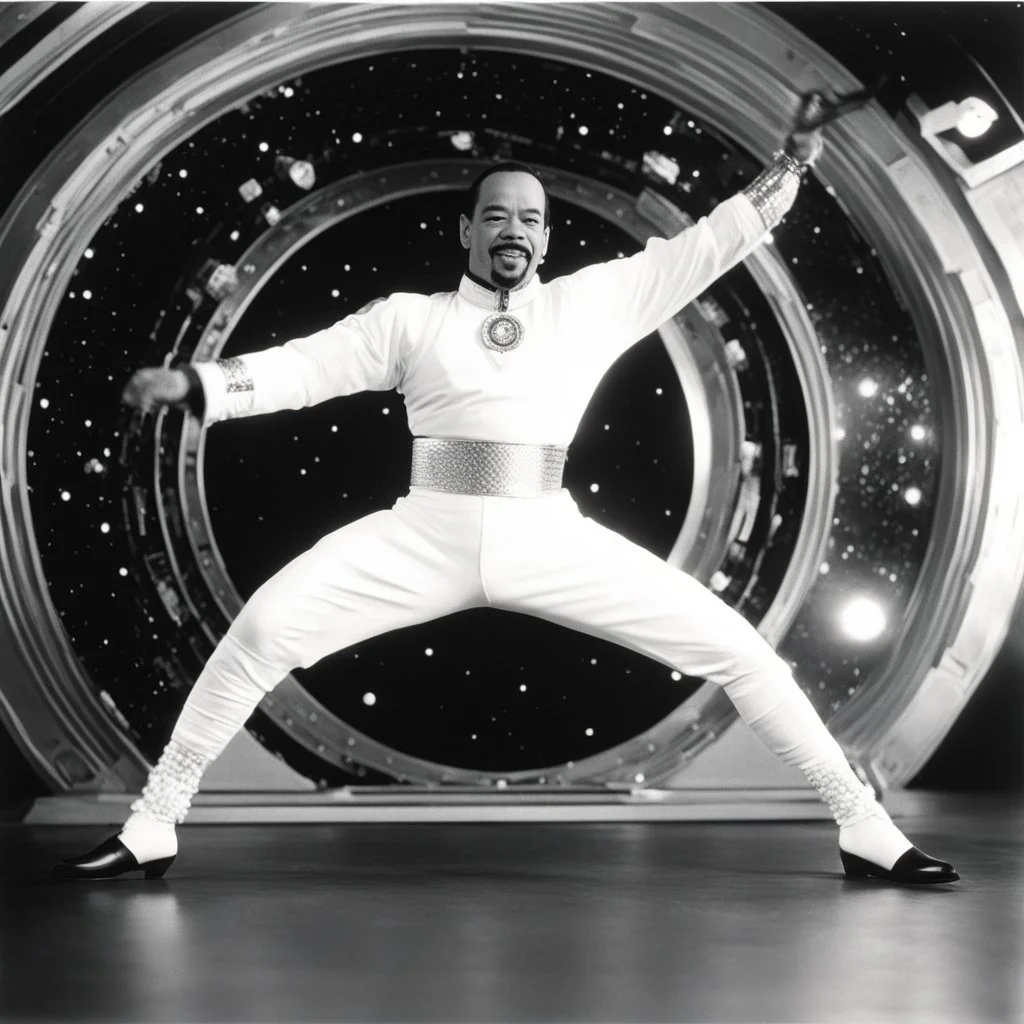 Ice-T as a classical dancer in space, vintage 1970's photo