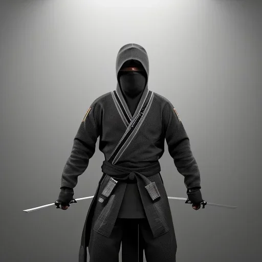 ninja outfit holding katana, unreal engine 5, octane render,cinema4d, dynamic lighting, 8k, redshift render, highly, hyperrealism ultra detailed, hyper realistic.