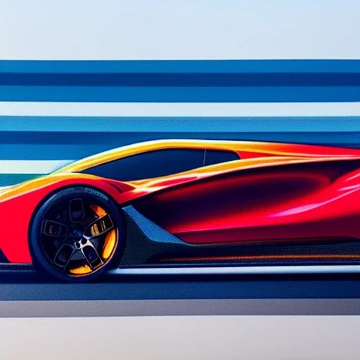 fullbody Drawing of 'sketch of HyperCar',intricate detail,andrea bonelli,Kilian Eng,Ohrai,evan lee,Aleksandr Sidelnikov,KyuYong Eom,three quarters frontal aerial view,toned colors,16k