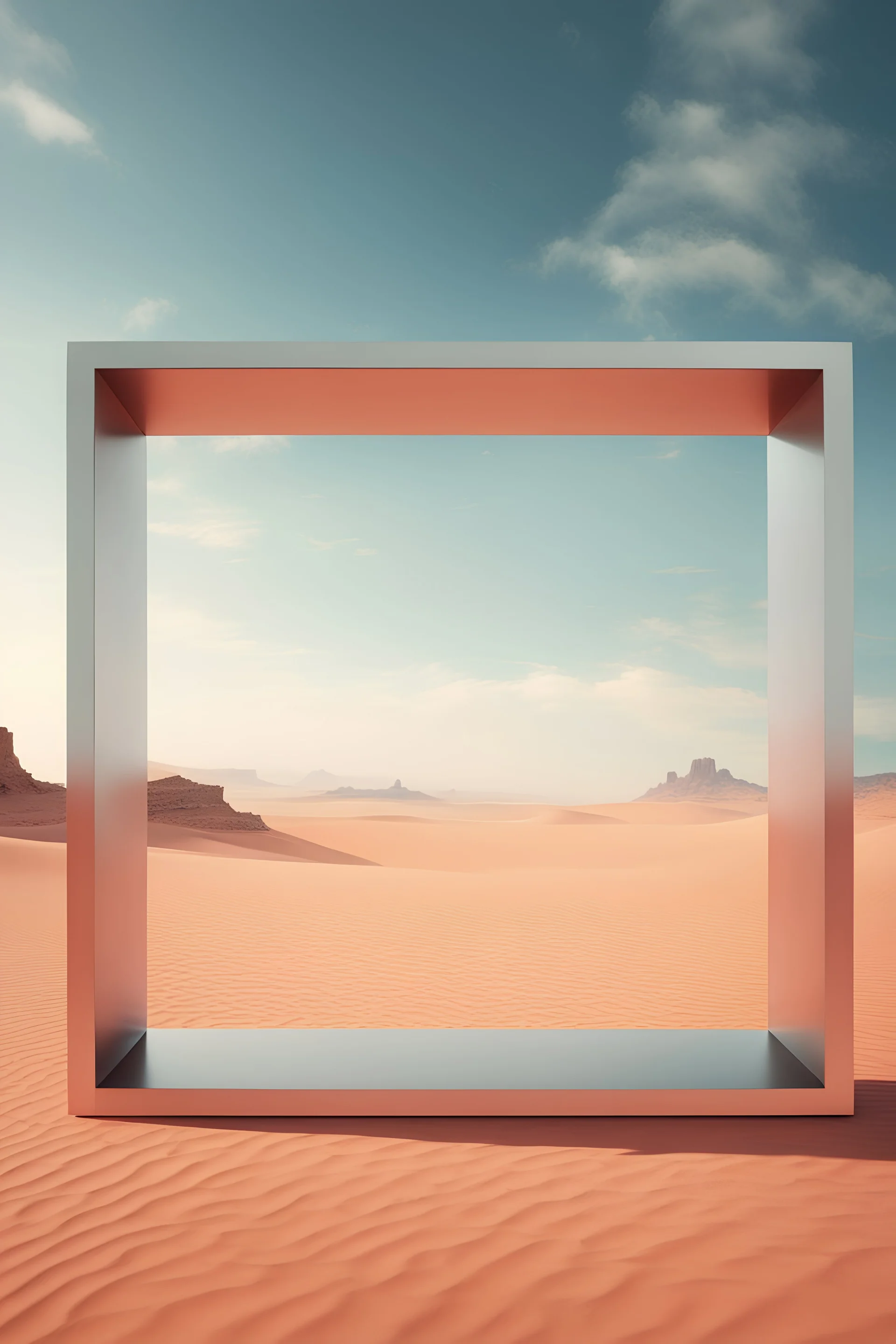 desert with glass white and red and black
