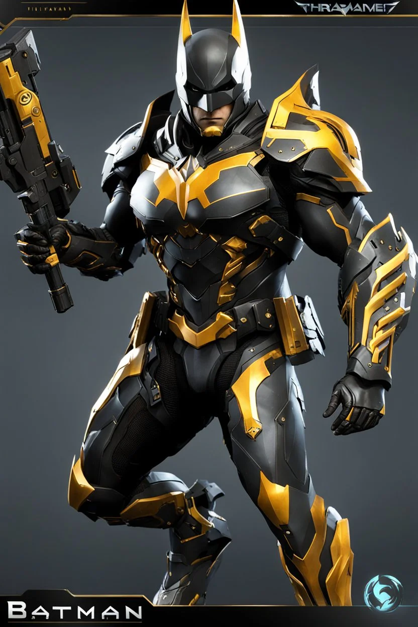 Full body Batman ultra advanced warframe with the whole and full body full armor with ultra sophisticated machine compagnon ultra high resolution and details,walk in street city bussy