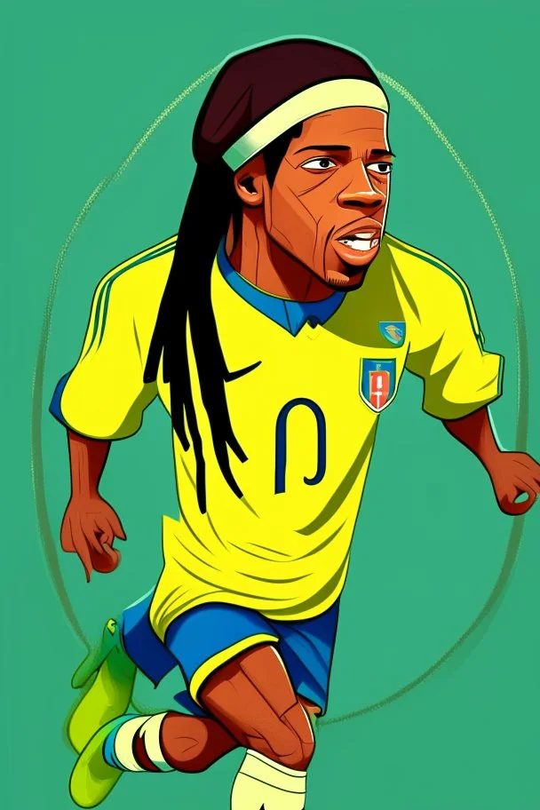 Ronaldinho Brazilian soccer player 2d cartoon