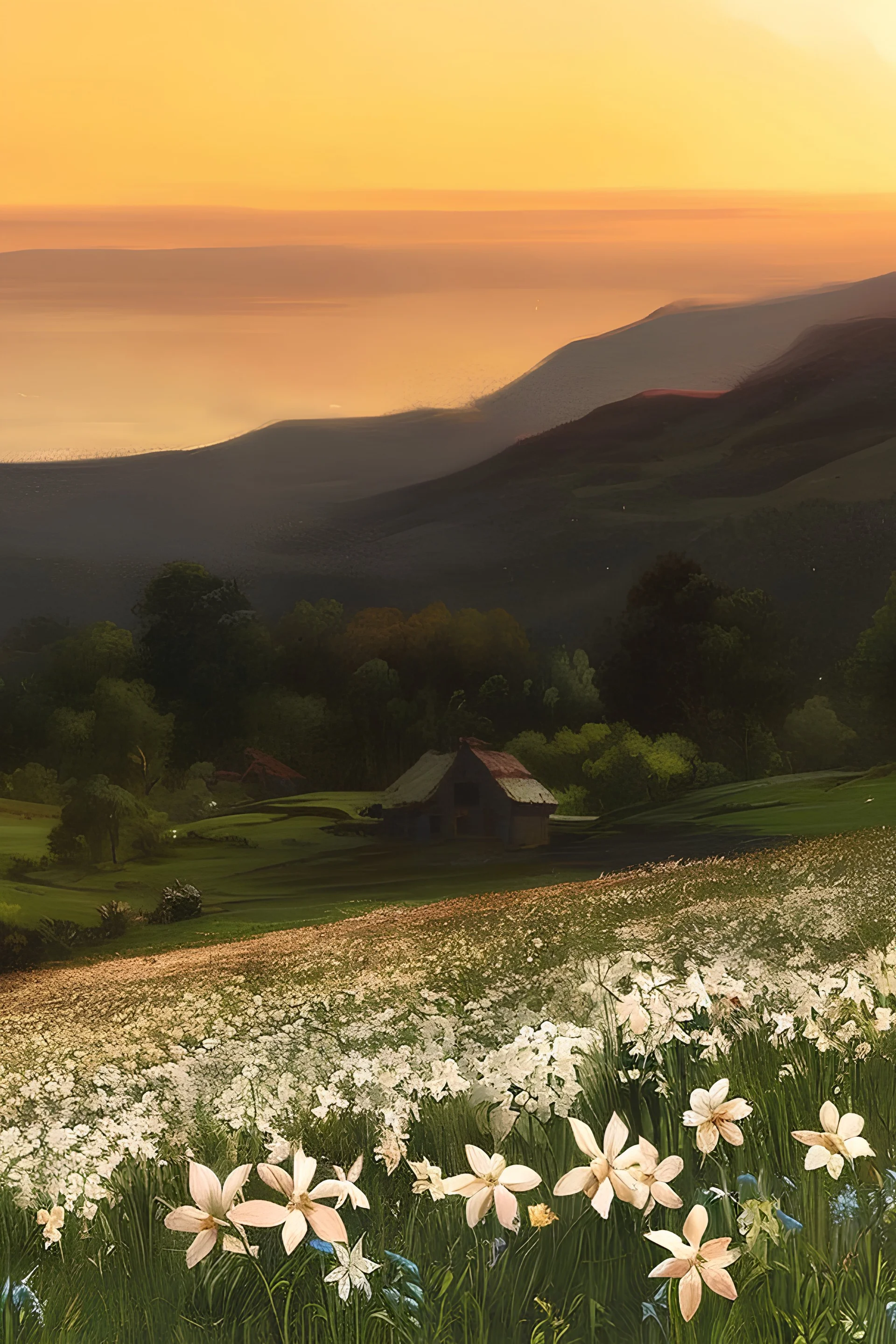 A beautiful classical painting of a landscape