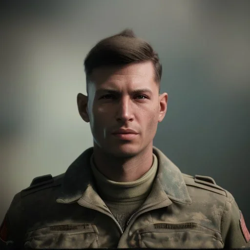 A portrait of a soldier, atmospheric,fantasy, realistic, unreal engine 5, cinematic lighting, octane render.