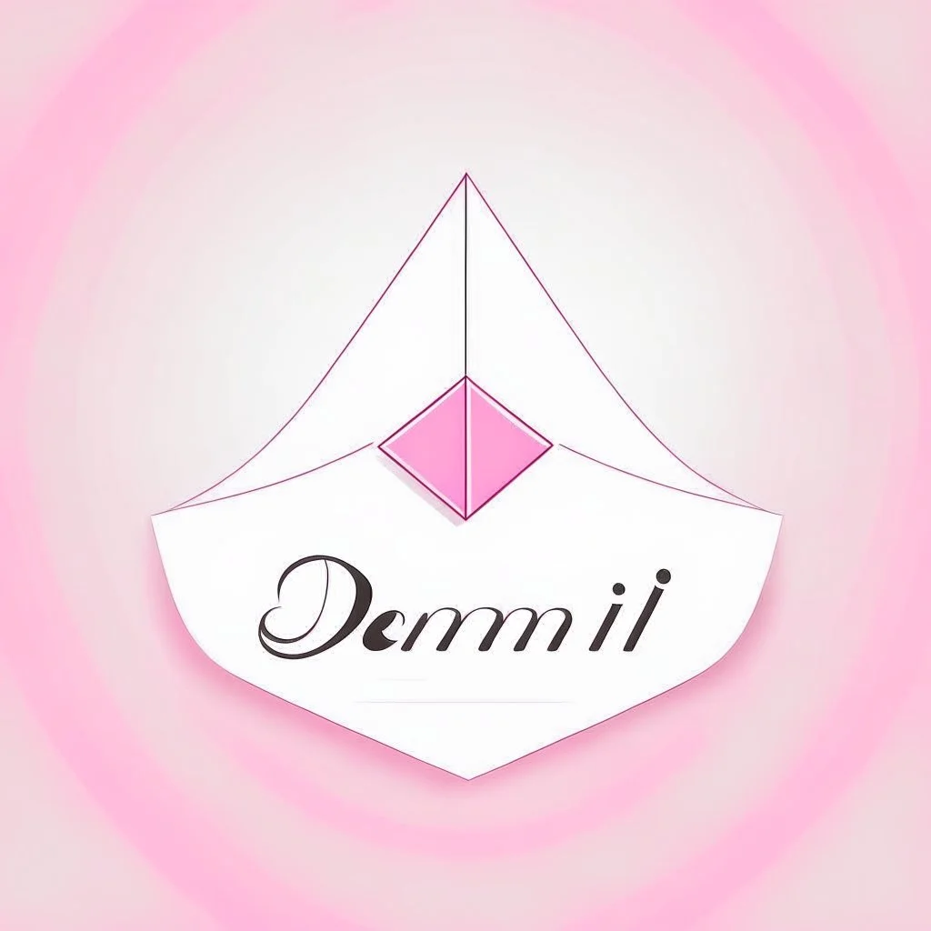 Create a logo with the name Deniz Boutique, inspired by diamond dresses, with the symbol of the dress, baby pink