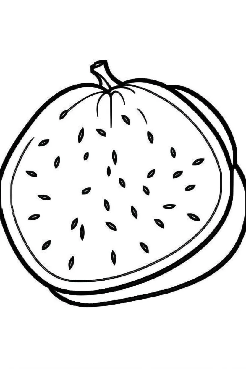 minimalist watermelon, coloring page