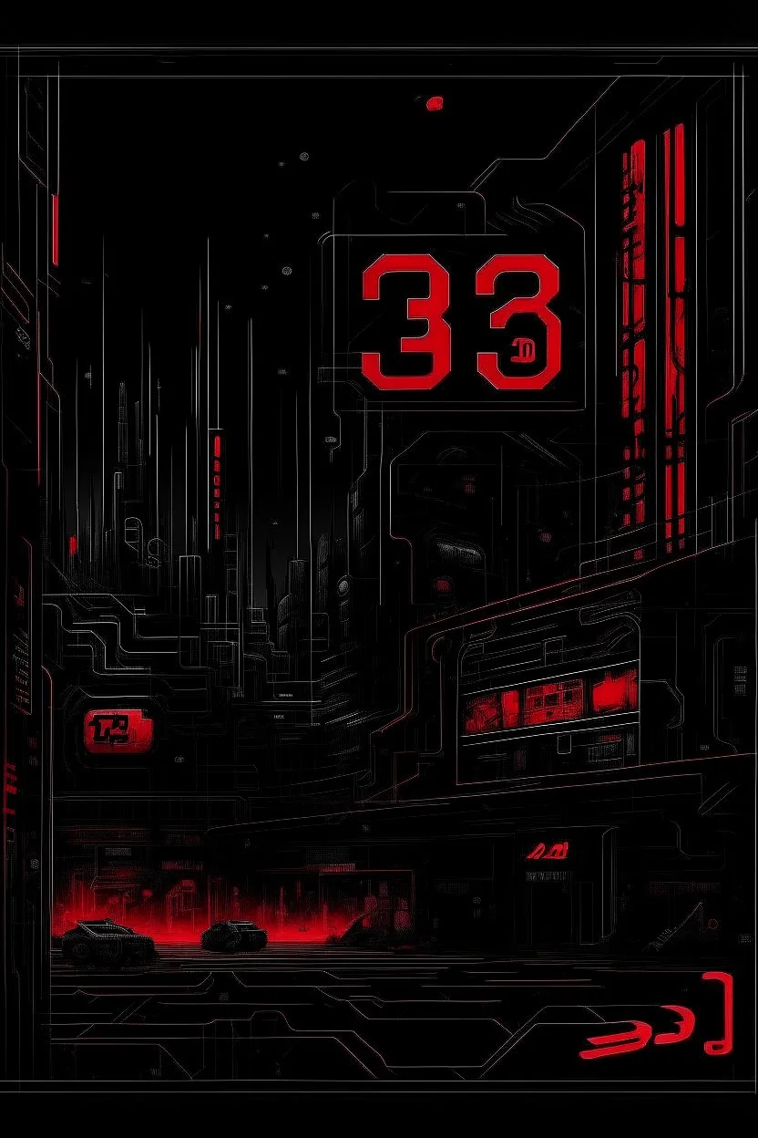 pos-apocalyptic cyberpunk city, an outdoor plaque showing the number 2222, abstract black painting, illuminated red neon, concept art, dark, high contrast, make it as a sticker