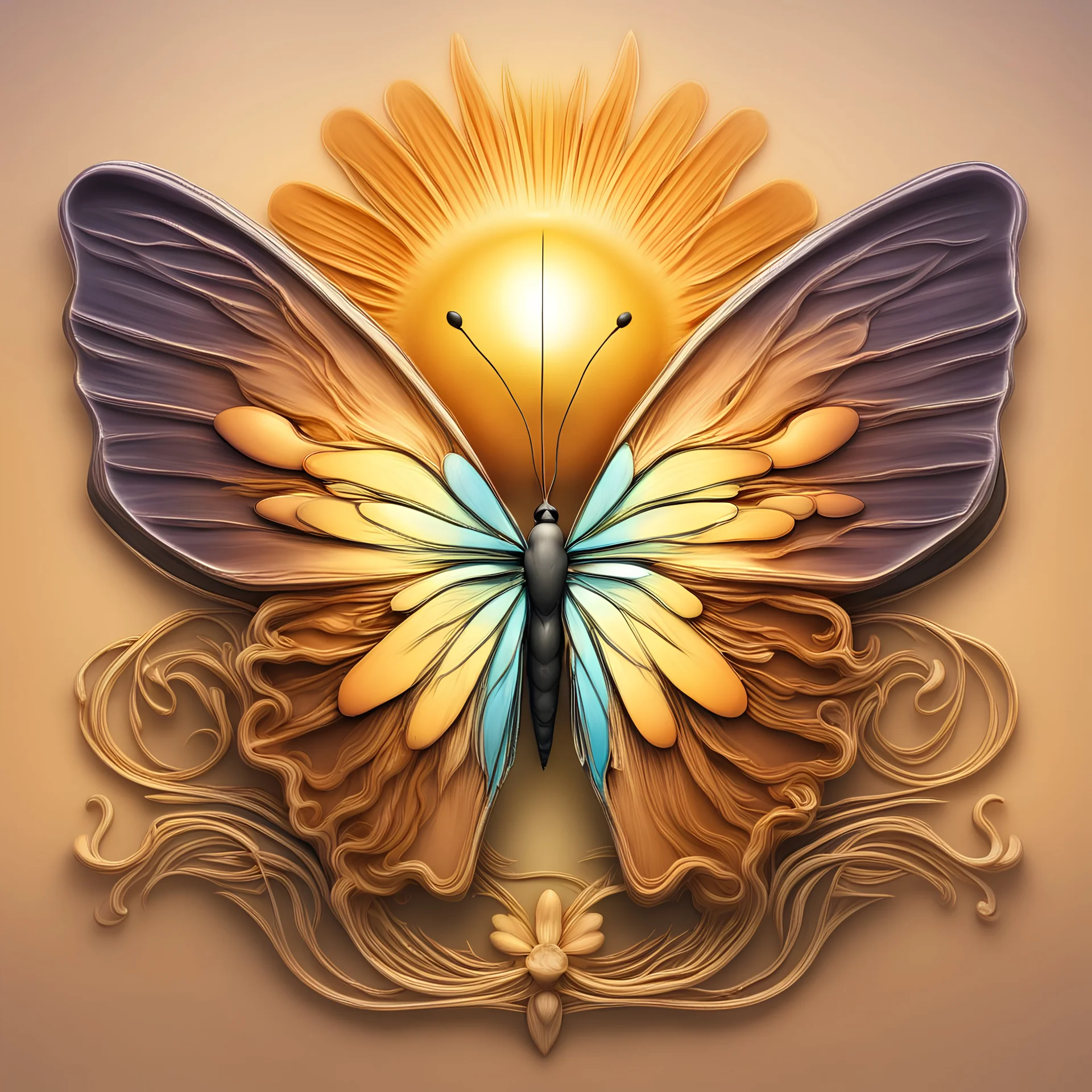 Aesthetic, Mesmeric, Digitized, 3D, Hyper realistic, Surreal Health, Safety & Environment Logos, Initials & Emblem Designs; Featured Design: Sunrise with butterfly as new beginnings, change, growth. **Appearance:** Endorsing; mimicking; reciprocreating; ensembling global safety alertness & hygiene standards for general public; civilians; workplace & infrastructures.