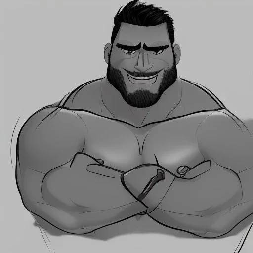 Buff dude with chiseled cheeks, black and white portait, gigachad, does battle with Discord Admin