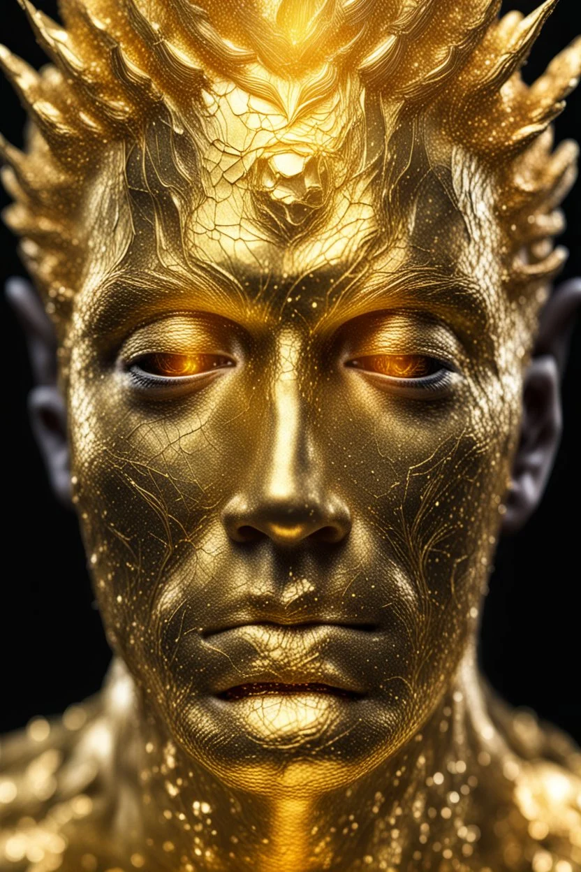 Golden skin of God under the microscope