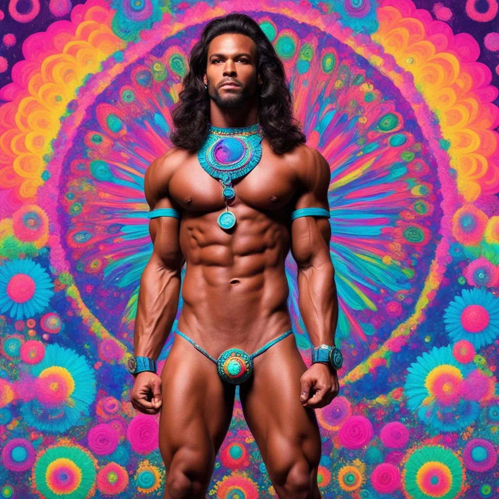 psychedelic steroids: simultaneously half hyper masculine and half hyper feminine