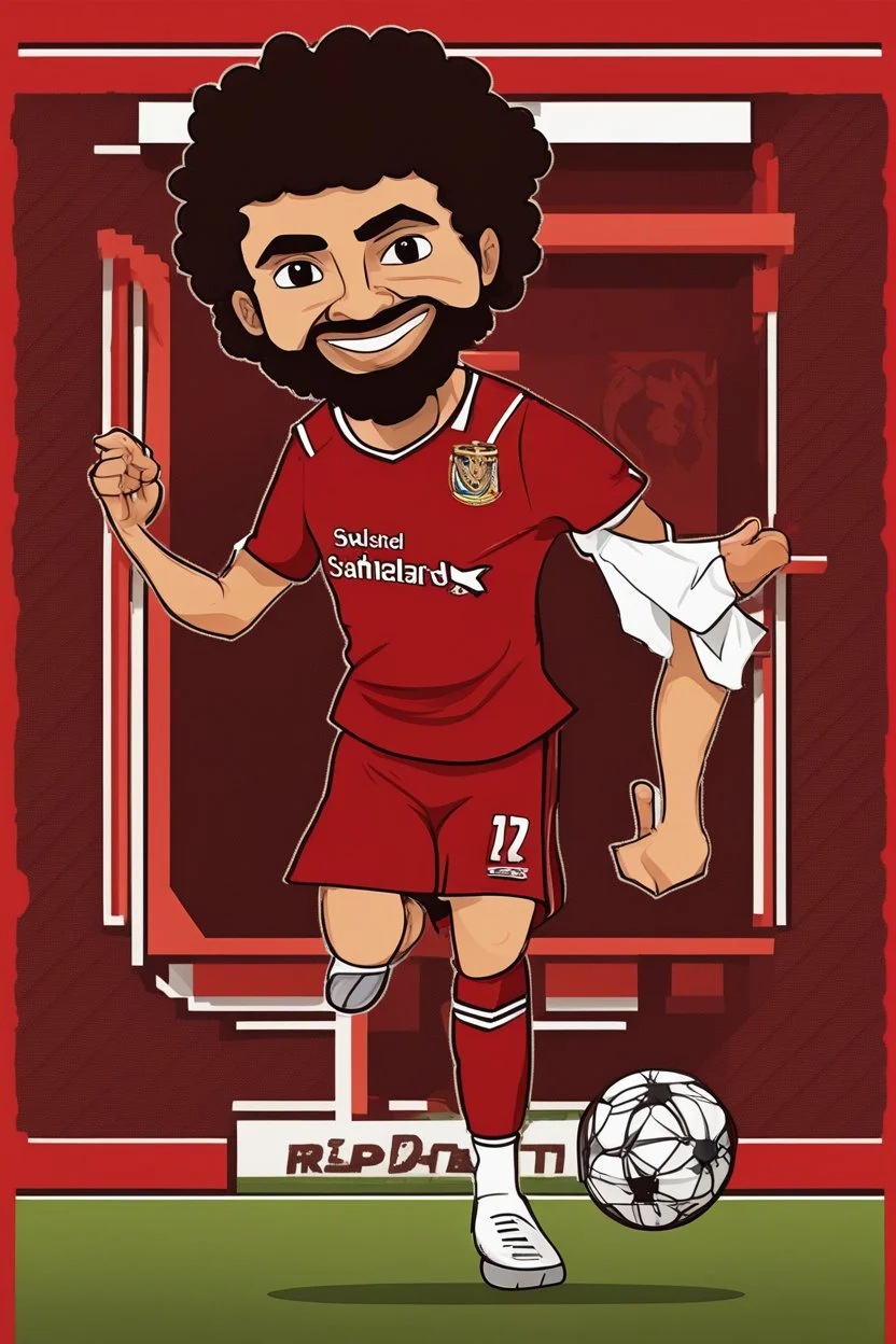 Mohamed Salah Egyptian soccer player r Carton 2d