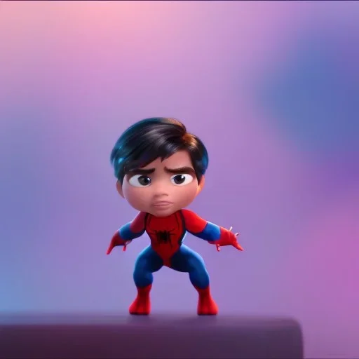 Chibi spiderman, octane rendering, modern Disney style