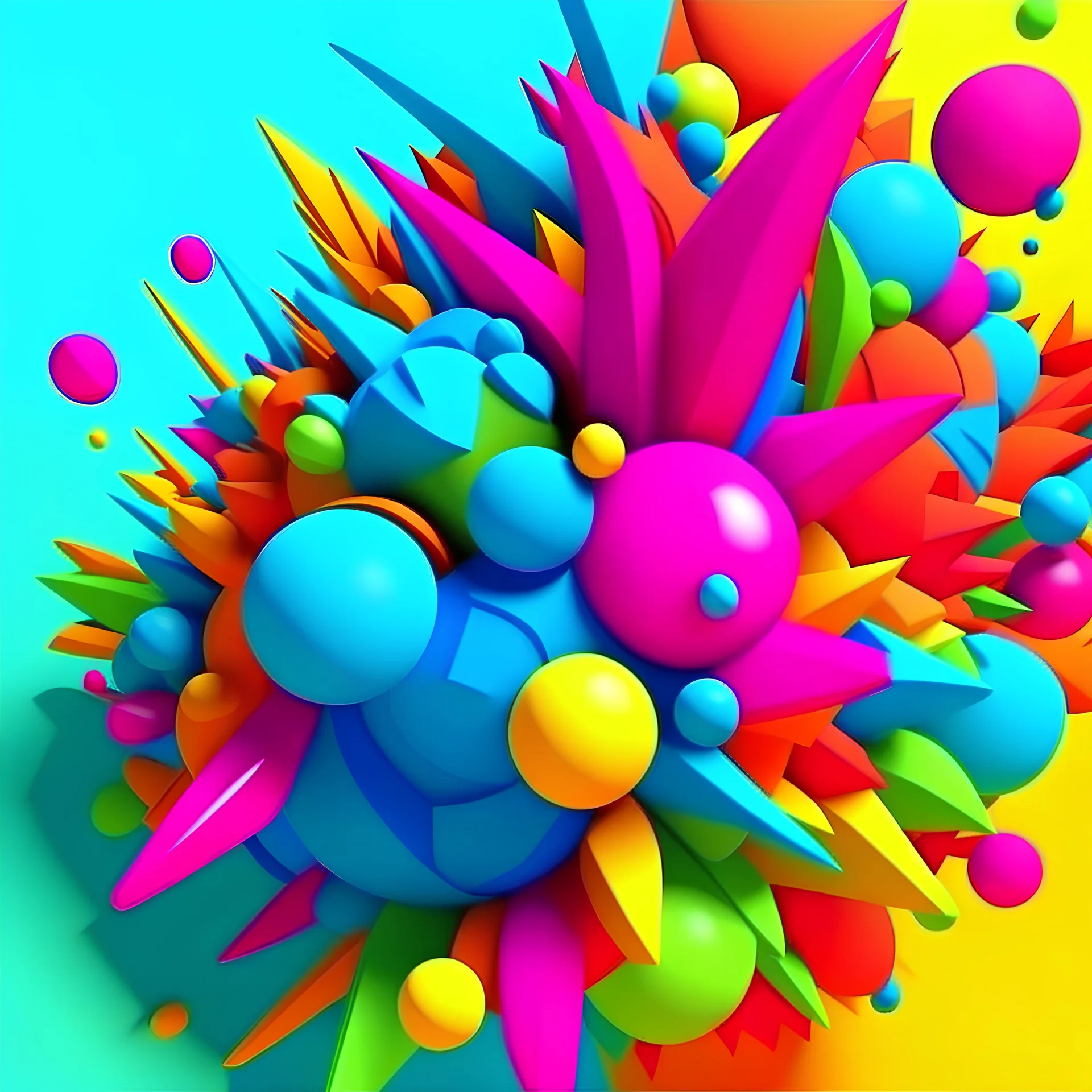 cartoon color explosion 3d background