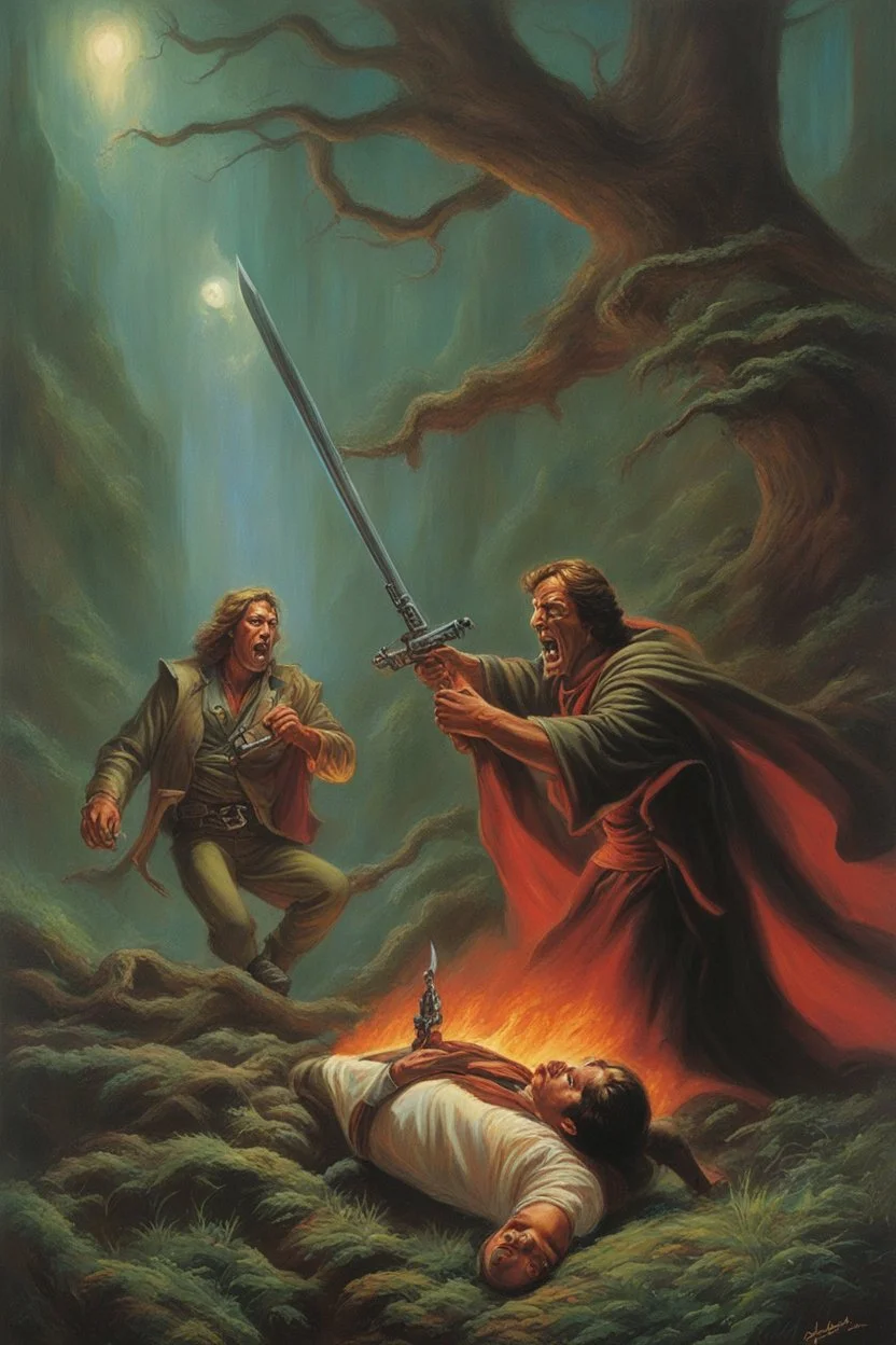 the death of an insurance sales man. painted by Jeff easley