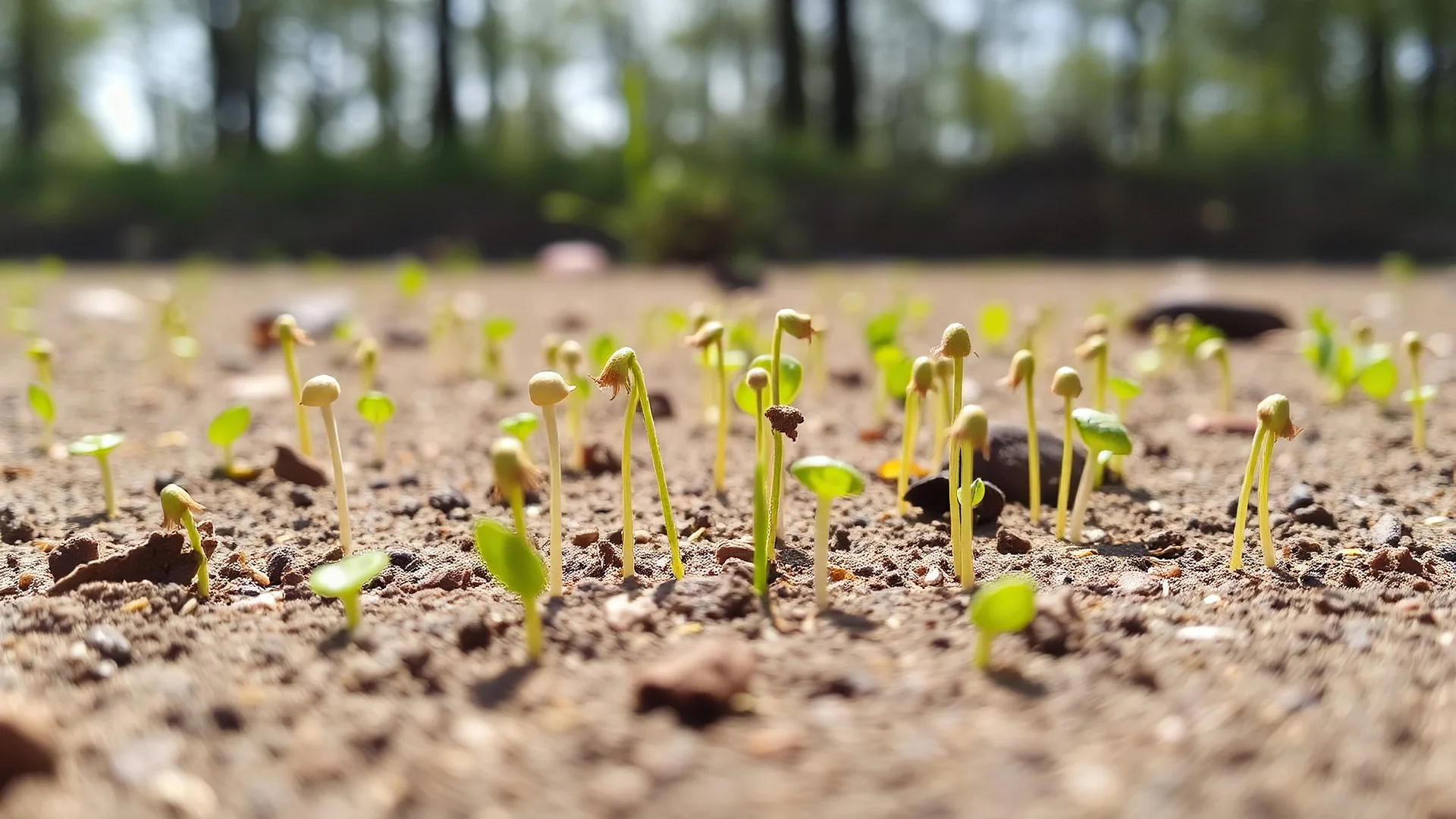 seeds growing on ground