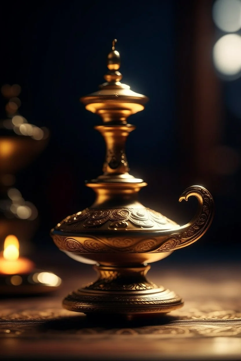 cinematic photo of a stunning Aladdin magic lamp