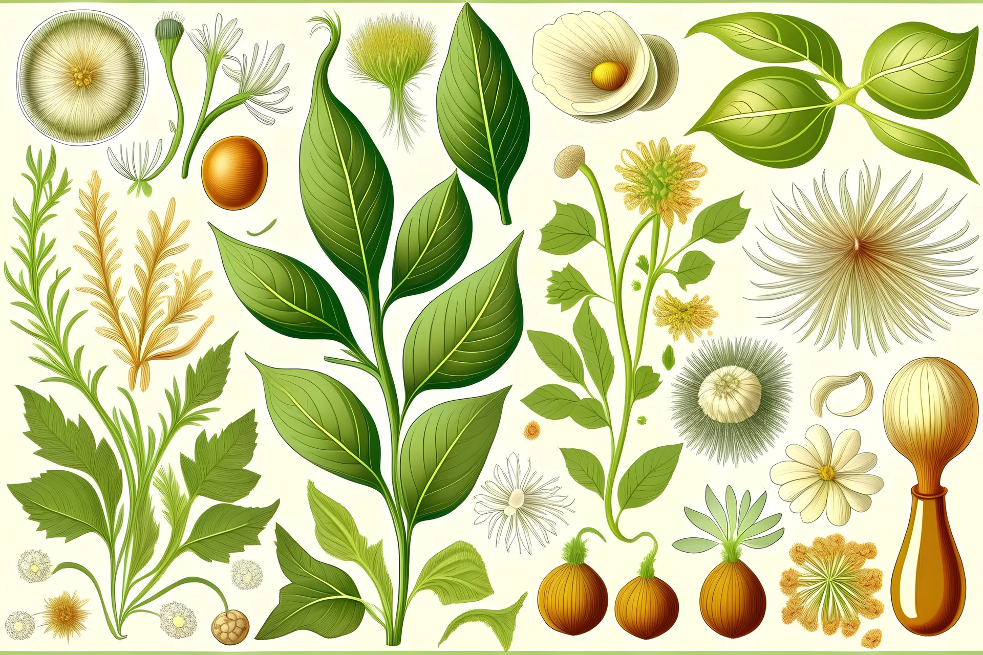 scientific illustration for medical use of herbal remedies