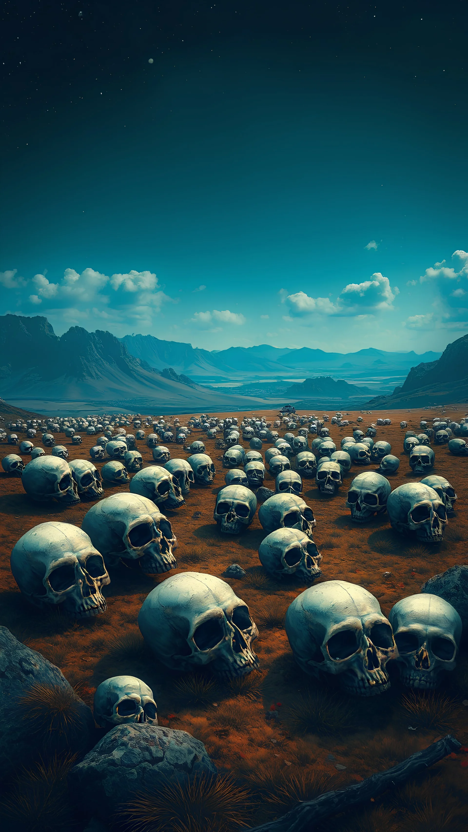 Landscape of skulls