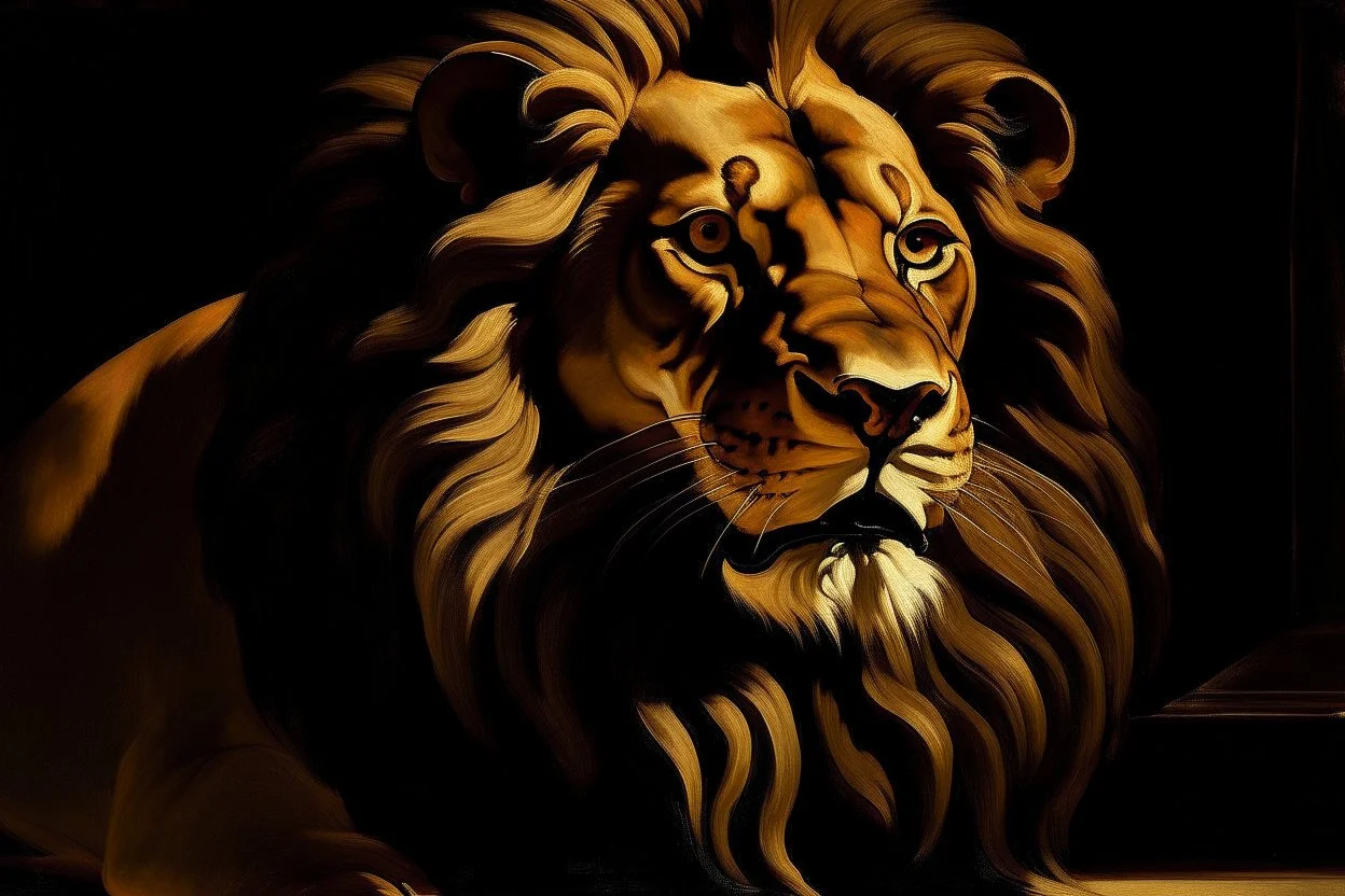 lion caravaggio style