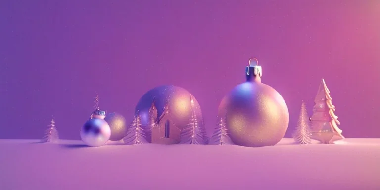 Christmas composition, geometry decoration on cream color background. 3d rendering