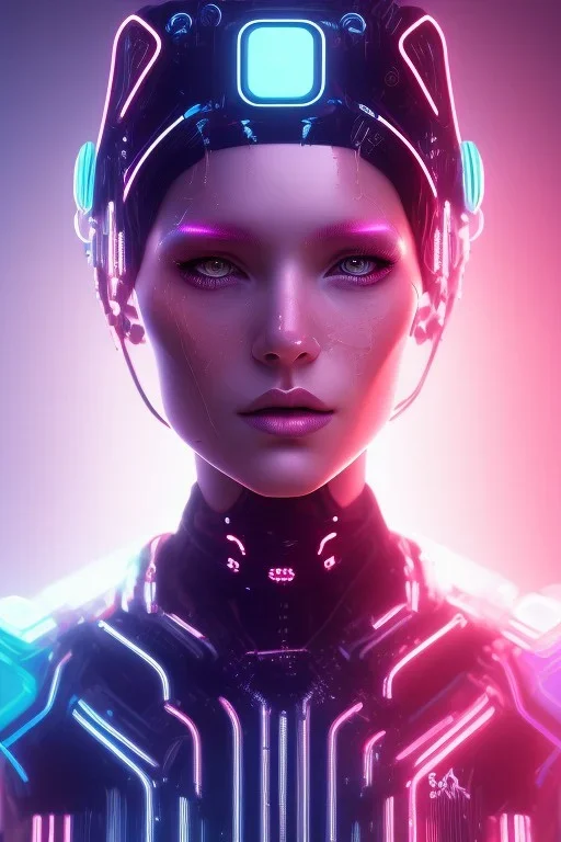 cyberpunk, head, women, portrai, tron