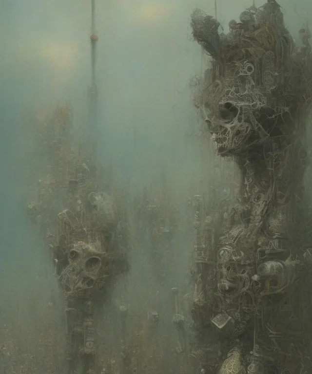 neural network. oil on canvas, beksinski