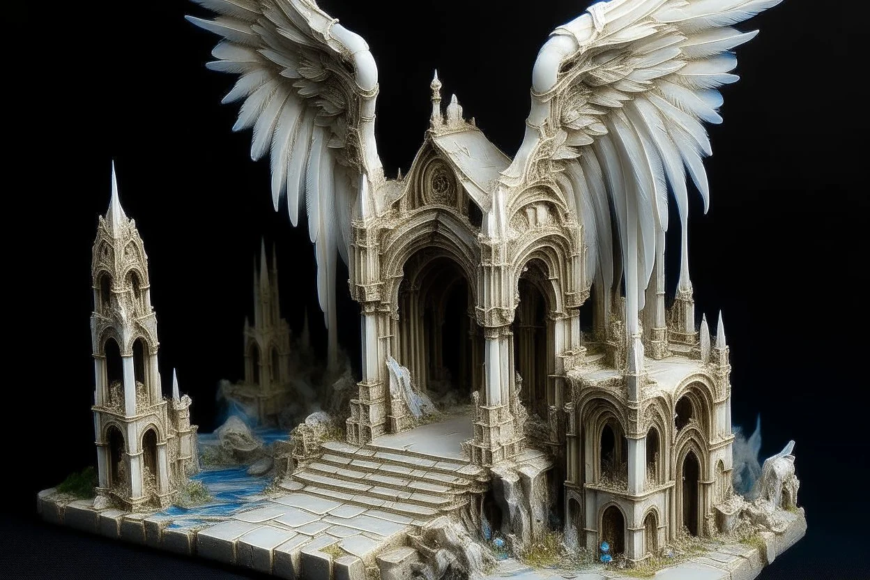 Ivory angelic light ruins painted by Cai Jia