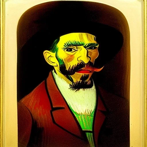 Retrato de un hombre de cuarenta y seis años con canas y barba de nombre Ricardo Santiago Mozos de estilo Vincent van Gogh