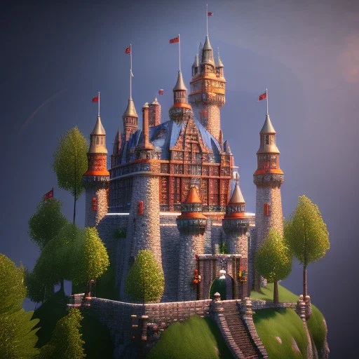 Castle made of food, unreal engine 5, 8k resolution, photorealistic, ultra detailed