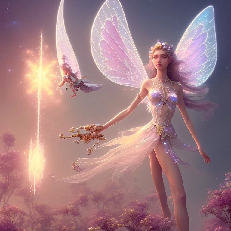 subtle transparent fairy in a galactic ambiance, delicate colors, in the foreground, full of details, smooth，soft light atmosphere, light effect，vaporwave colorful, concept art, smooth, extremely sharp detail, finely tuned detail, ultra high definition, 8 k, unreal engine 5, ultra sharp focus