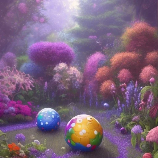 pixar style, volumetric summer garden environment and background, realistic painting of m&m, looking excited, volumetric lighting, dramatic lighting, detailed digital painting, extreme dense and fine fur, anime, ornate, colour-washed colors, elegant, small minutiae, tiny features, particulars, centered, smooth, sharp focus, renderman gofur render, 8k, uhd, detailed eyes, realistic shaded volumetric lighting, sunlight caustics, backlight, centered camera view