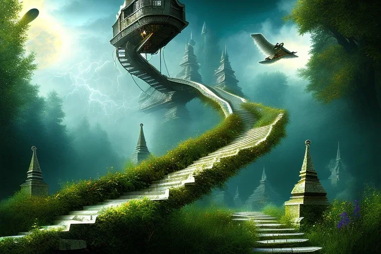 stairway to heaven, atmospheric, Surrealism