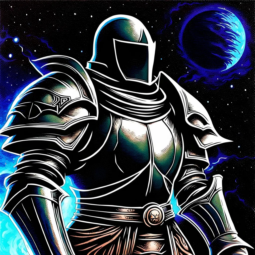 fantasy space knight 90's tcg art