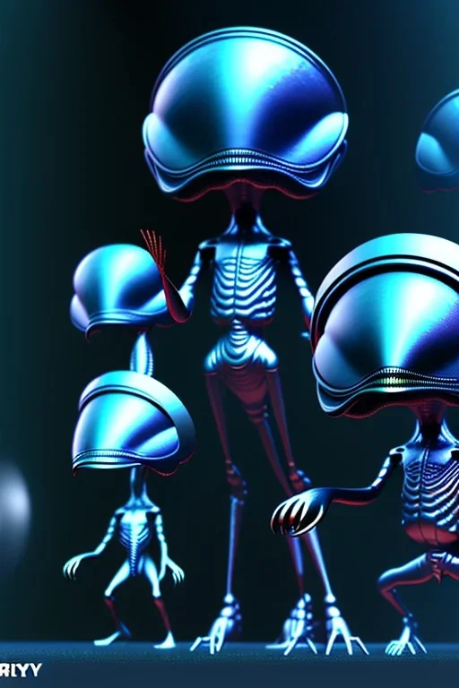 aliens invade clean art NFT, blender 3d