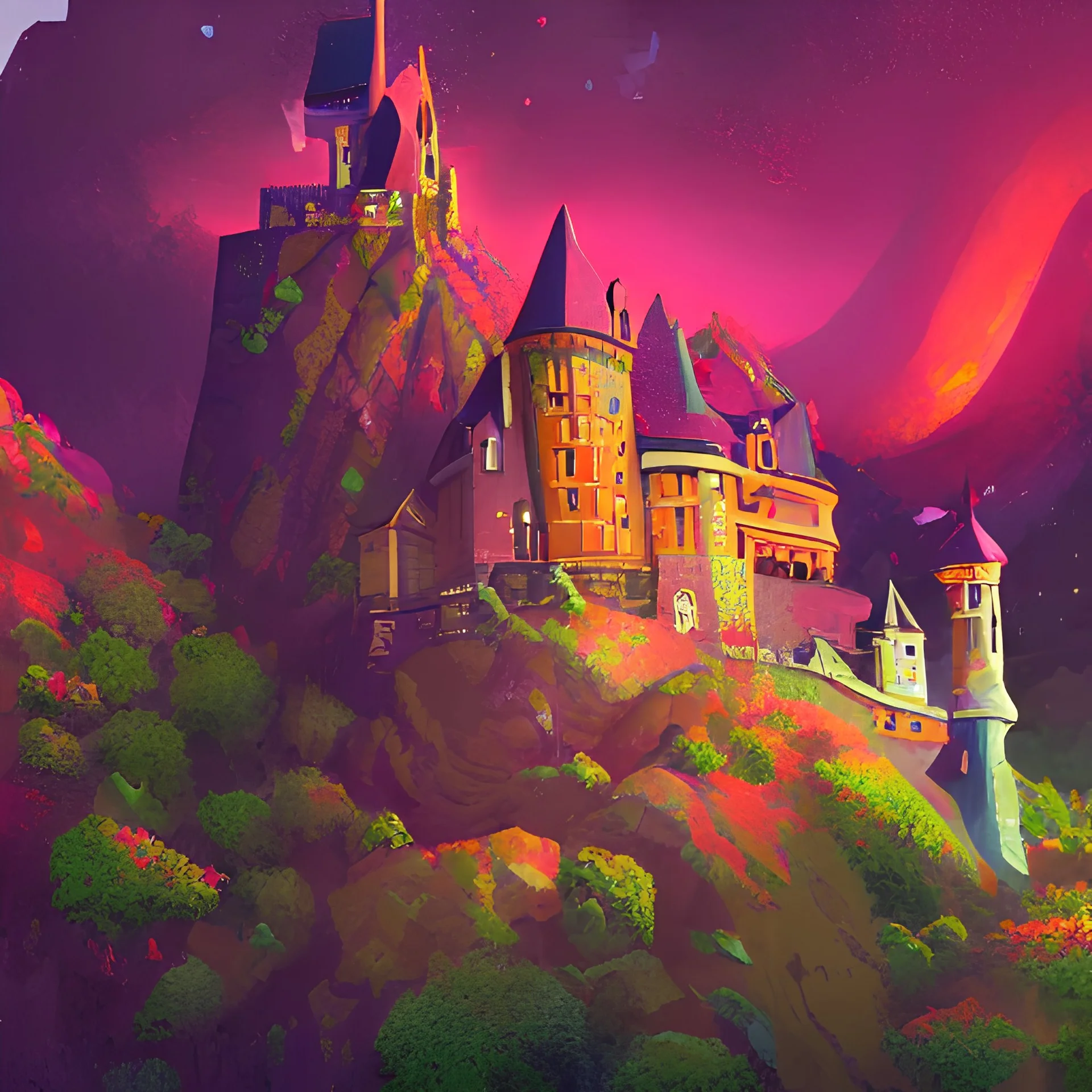 "magical castle school on a hill, shar..." | Gallery | Stablecog