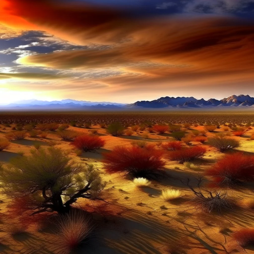 desert panorama, reminiscent of the fiery expanses of Arizona