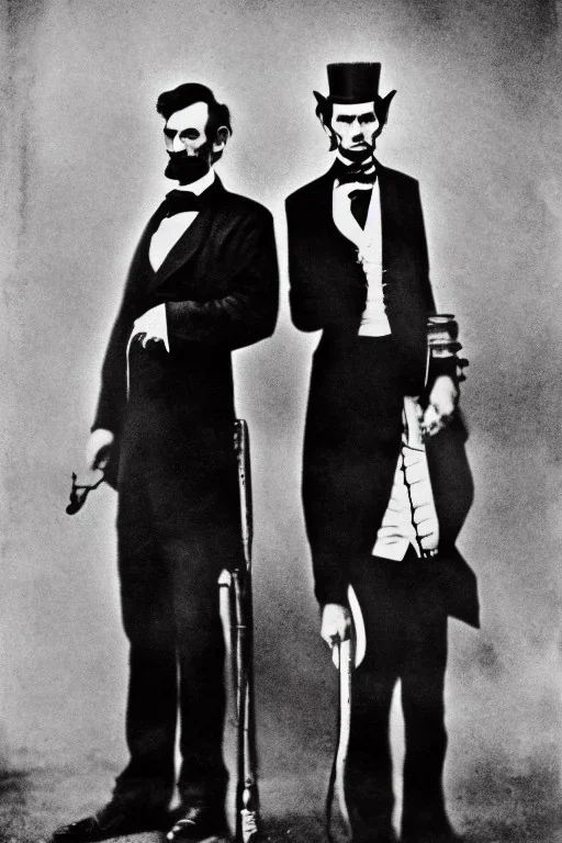 Abraham Lincoln and a vampire facing one another vintage photography, beautiful, Tumblr aesthetic, retro vintage style, HD photography, hyperrealism