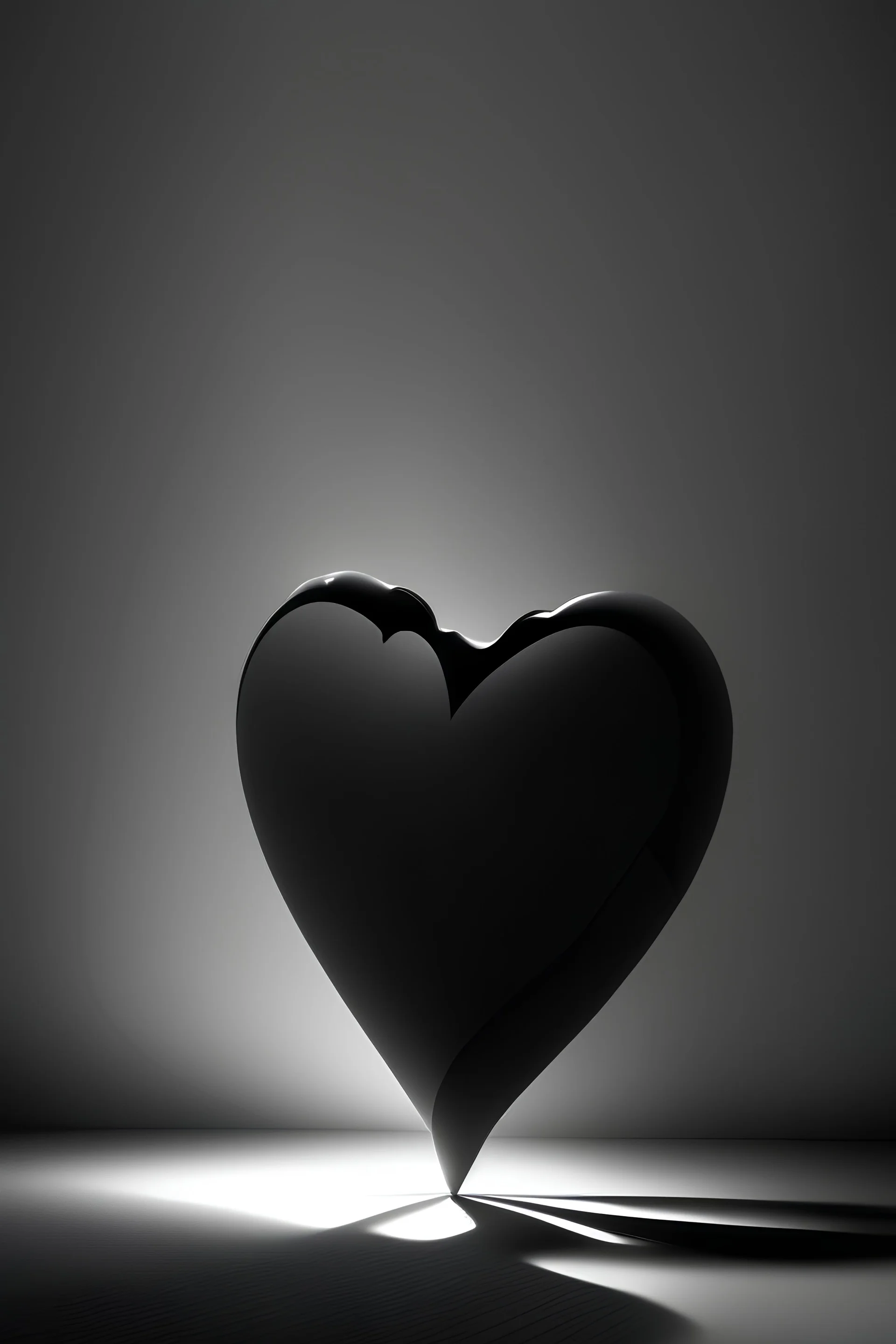 black heart shadow empty