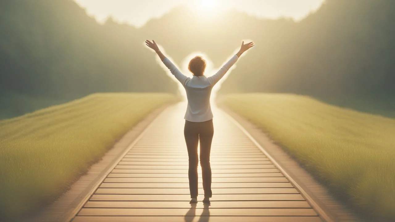 An image depicting a person radiating happiness and success in their professional field, reflecting the journey of discovering an ideal career path and personal and professional growth for a fulfilling and content professional life.